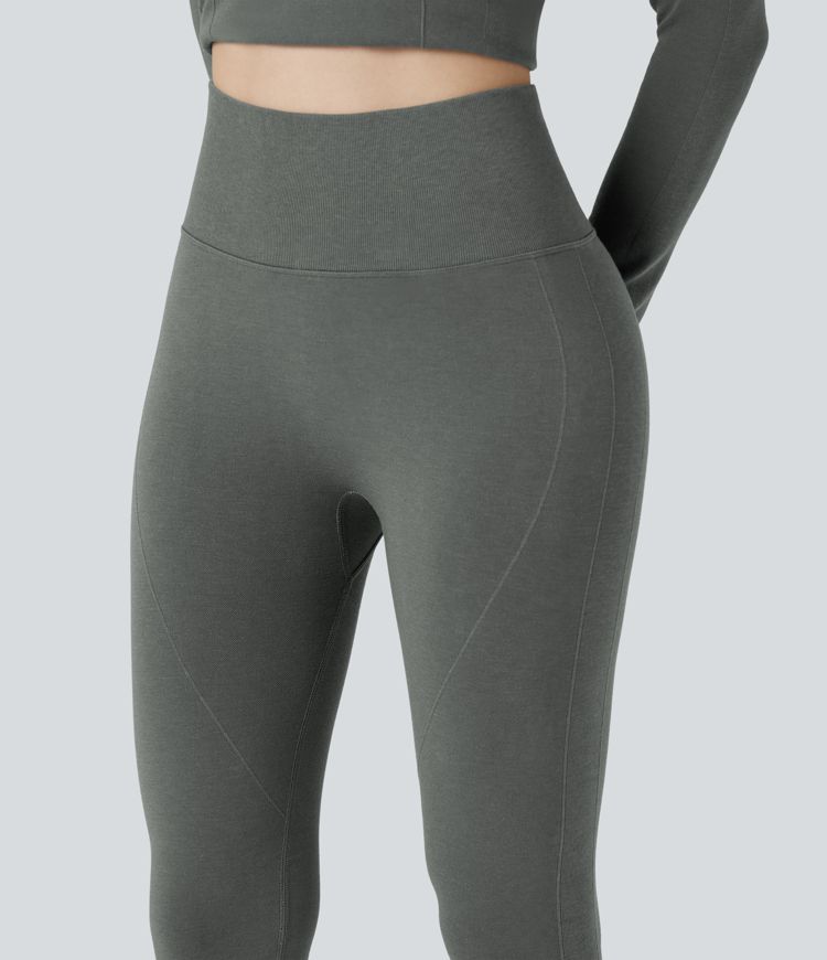 Legging thermique Seamless Flow 7/8 gainant taille haute