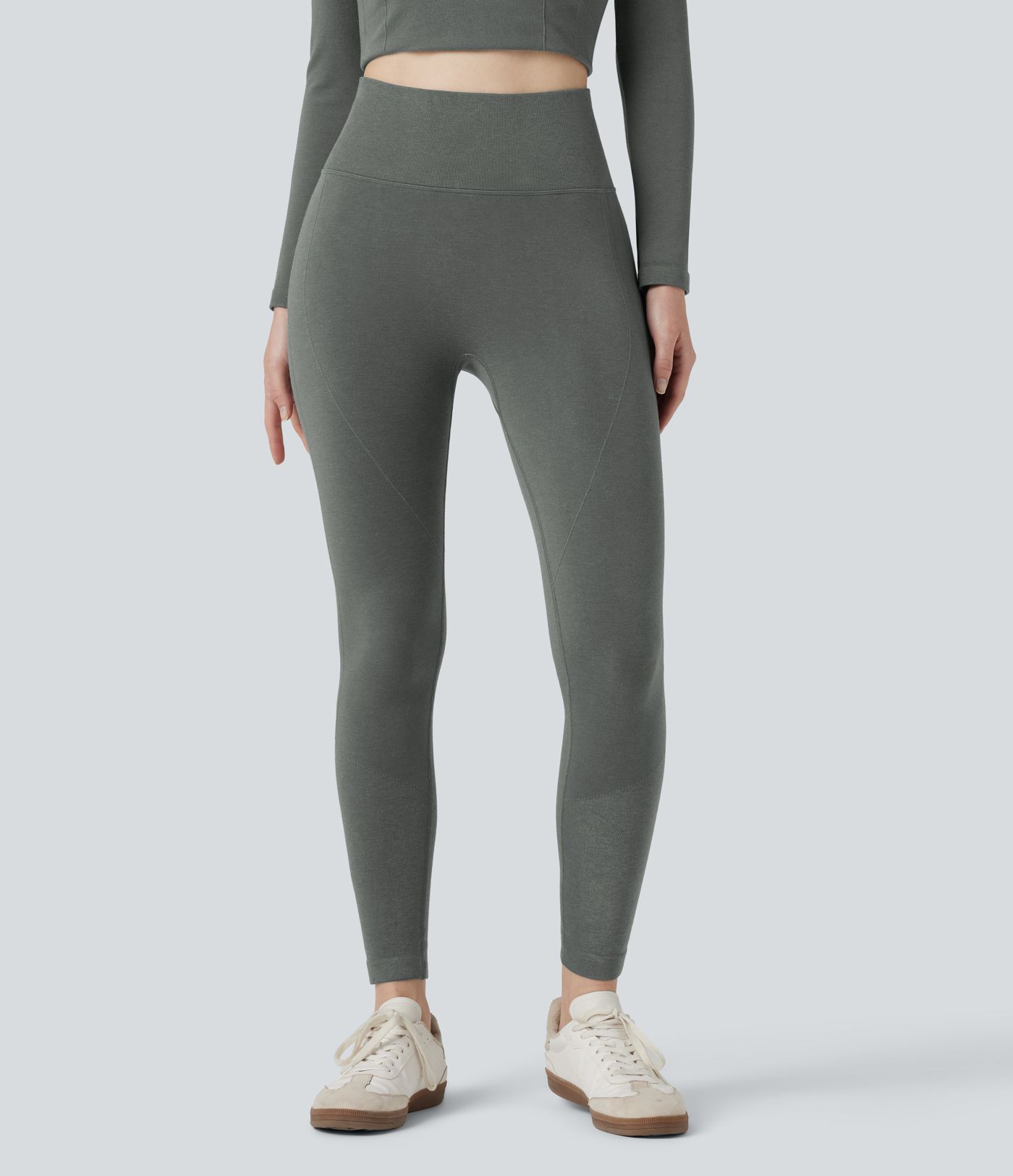 Legging 7/8 thermique gainant taille haute sans couture HeatCore OneForm Seamless Flow