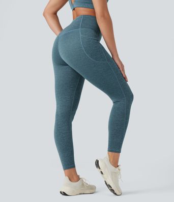 Halara UltraSculpt™ Heathered High Waisted Tummy Control Quick Dry Yoga Leggings with Pockets