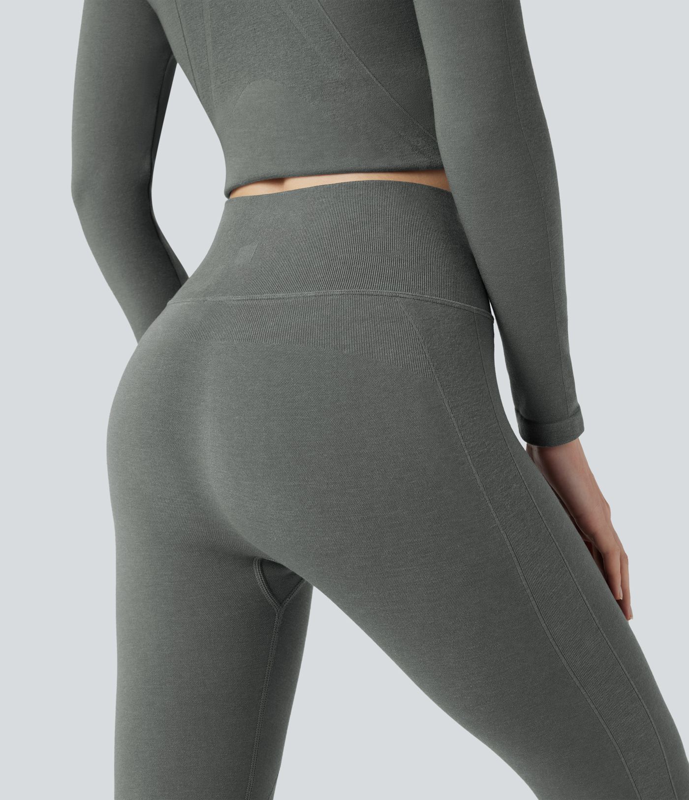 Legging 7/8 thermique gainant taille haute sans couture HeatCore OneForm Seamless Flow