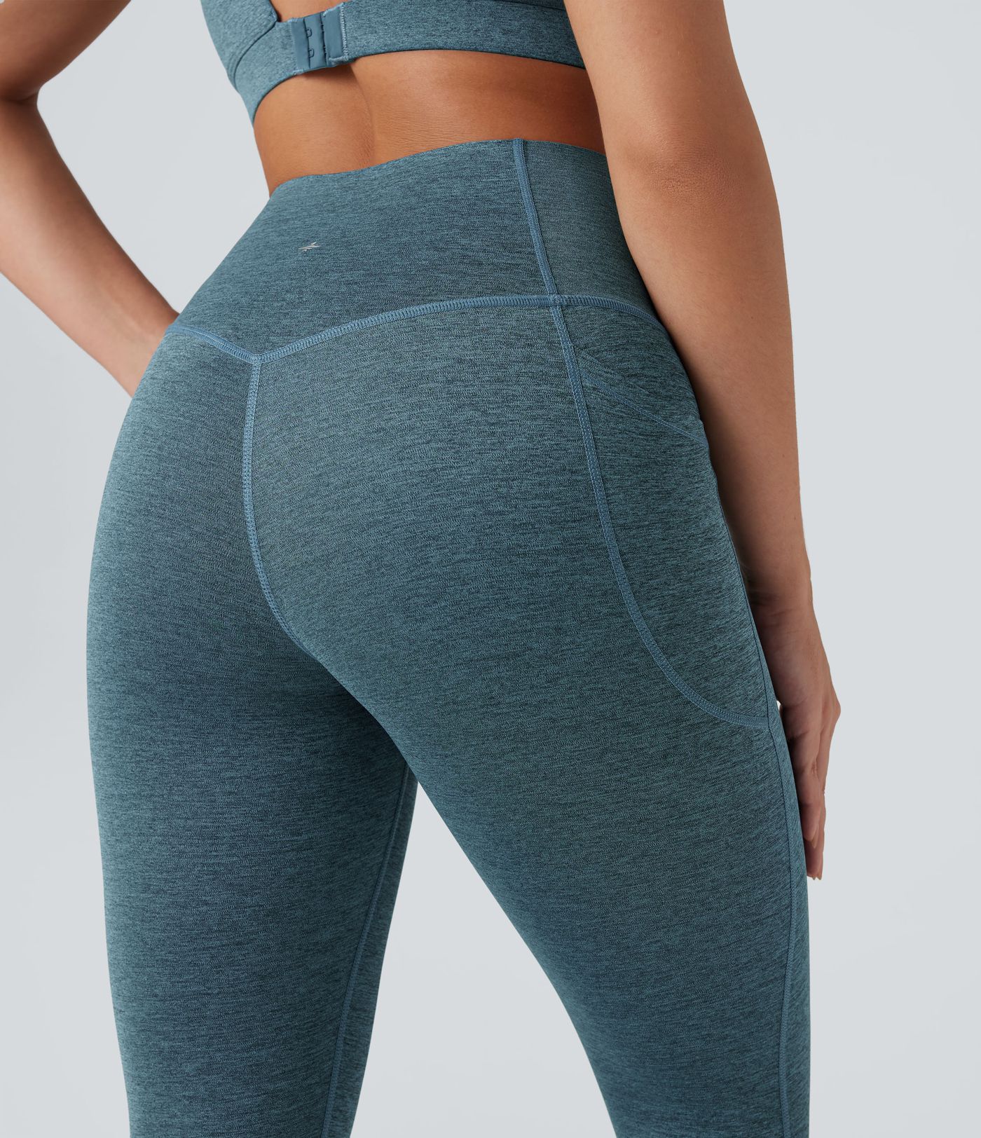 Halara UltraSculpt™ Heathered High Waisted Tummy Control Quick Dry Yoga Leggings with Pockets