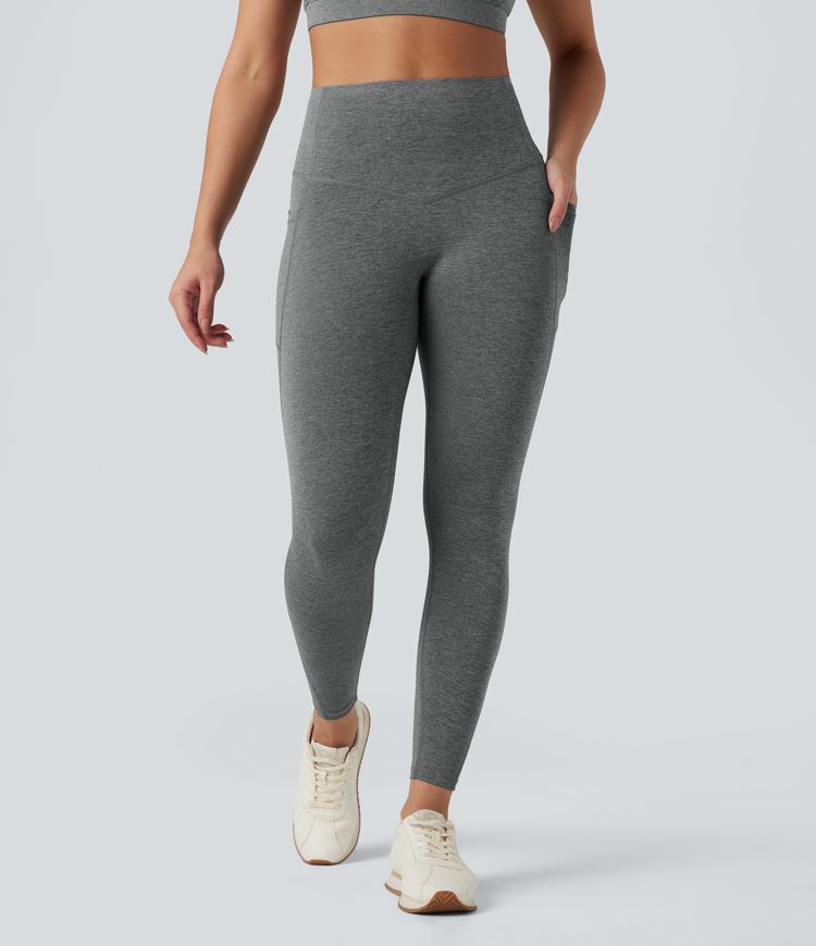 Legging de yoga gainant taille haute chiné à séchage rapide avec poches Halara UltraSculpt™