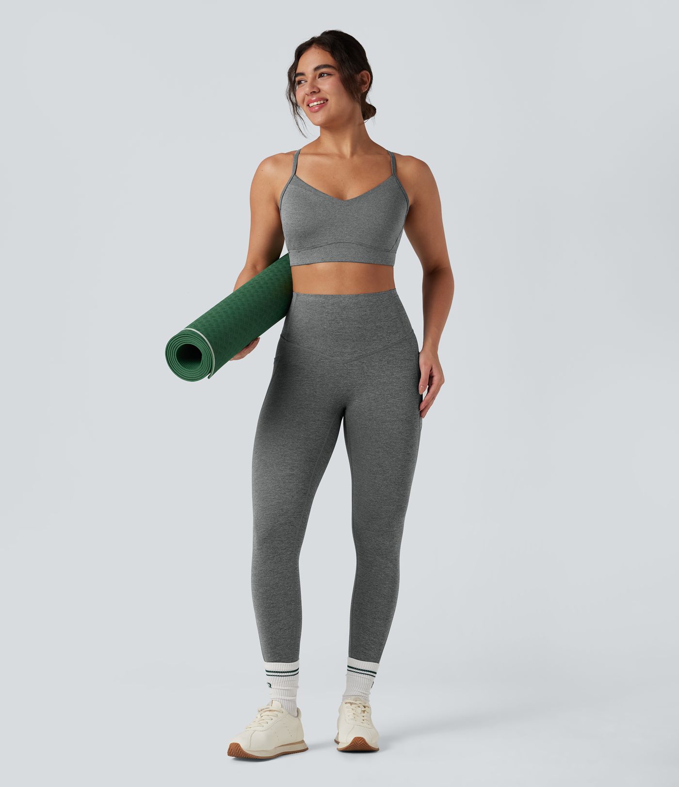Legging de yoga gainant taille haute chiné à séchage rapide avec poches Halara UltraSculpt™