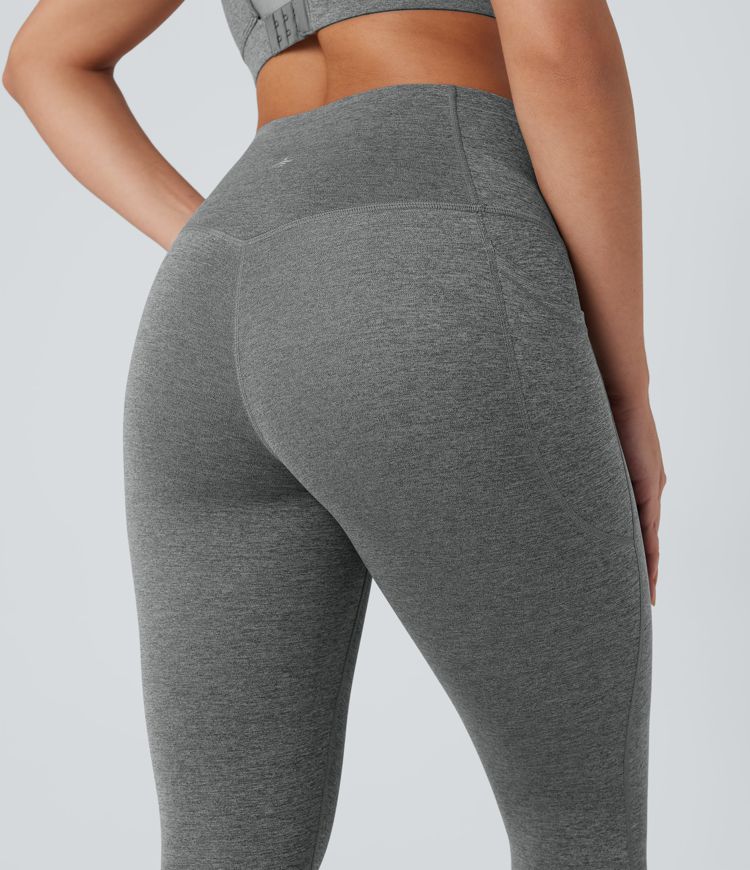Legging de yoga gainant taille haute chiné à séchage rapide avec poches Halara UltraSculpt™
