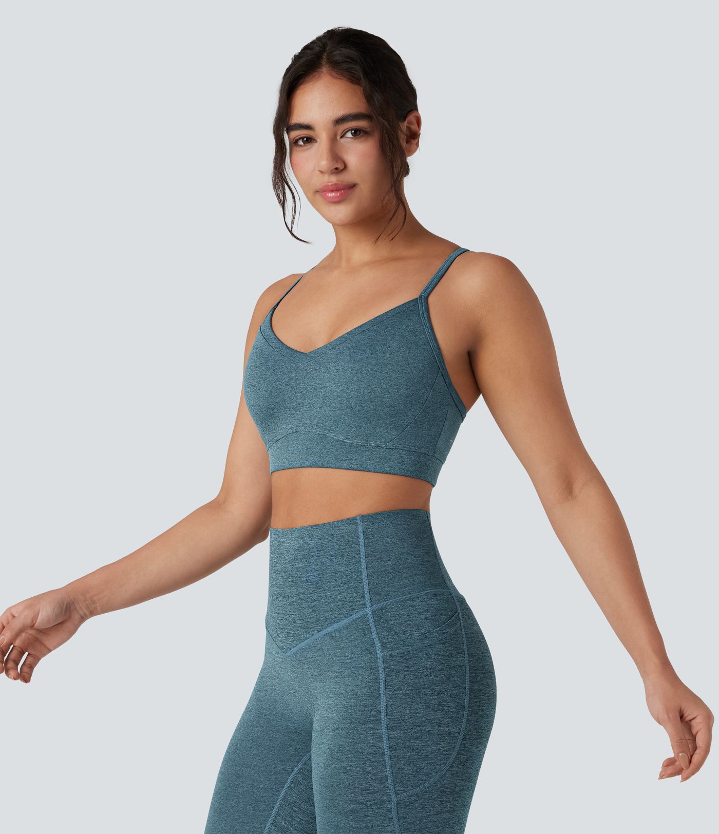 Halara UltraSculpt™ Heathered Low Support Cut Out Quick Dry Yoga Sports Bra