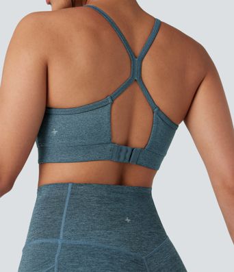 Halara UltraSculpt™ Heathered Low Support Cut Out Quick Dry Yoga Sports Bra
