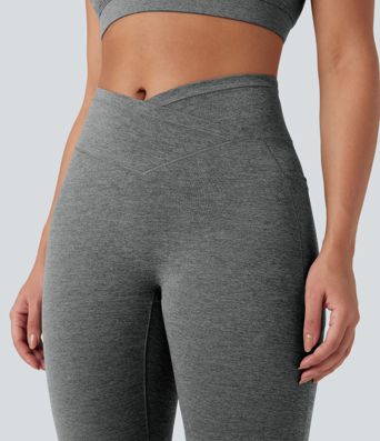 Halara UltraSculpt™ leggings de yoga chinois à taille haute, à ceinture croisée, à séchage rapide, avec poches