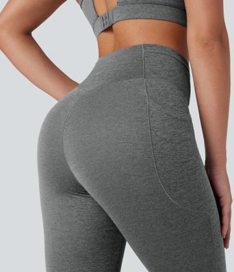 Halara UltraSculpt™ leggings de yoga chinois à taille haute, à ceinture croisée, à séchage rapide, avec poches