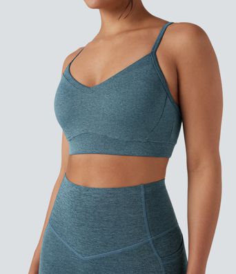 Halara UltraSculpt™ Heathered Low Support Cut Out Quick Dry Yoga Sports Bra
