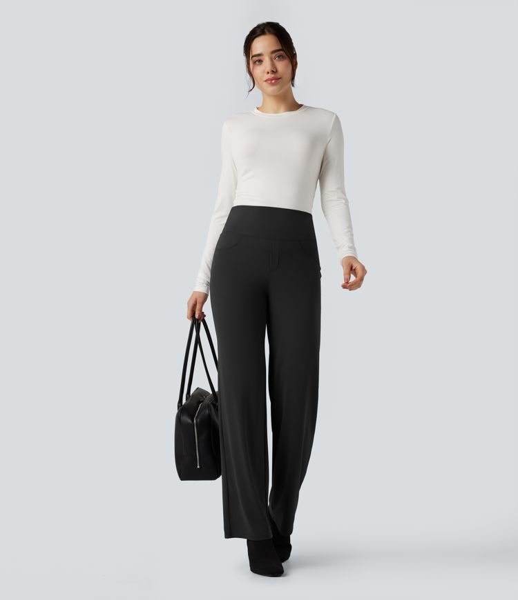 Halara UltraSculpt™ High Waisted Tummy Control Straight Leg Work Pants with Pockets