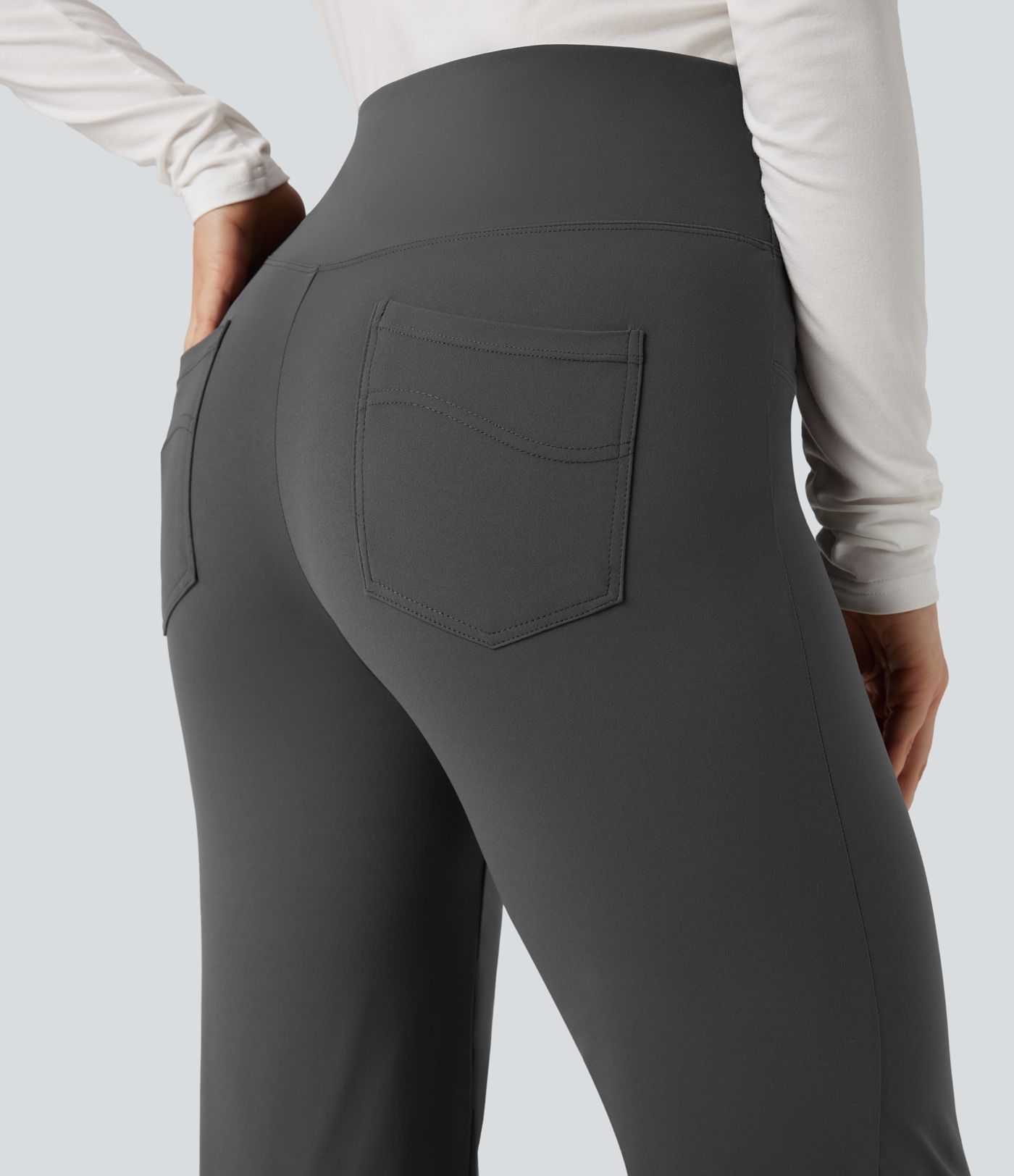 Halara UltraSculpt™ - Arbeitshose mit hohem Bund, Seitentaschen, Bauchkontrolle und geradem Bein