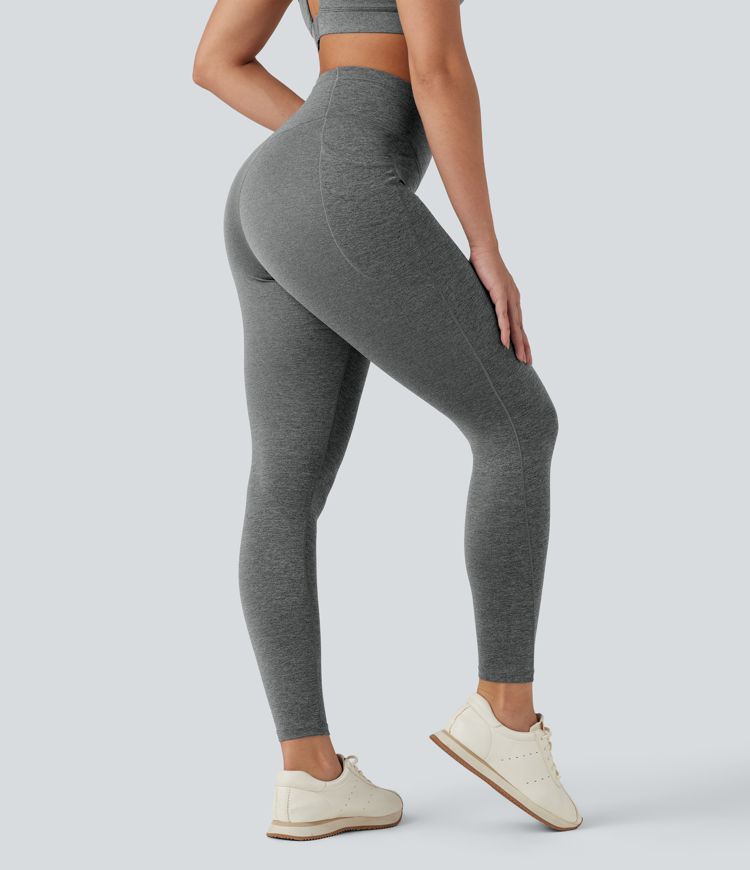 Legging yoga Halara UltraSculpt™ chiné croisé séchage rapide taille haute avec poches