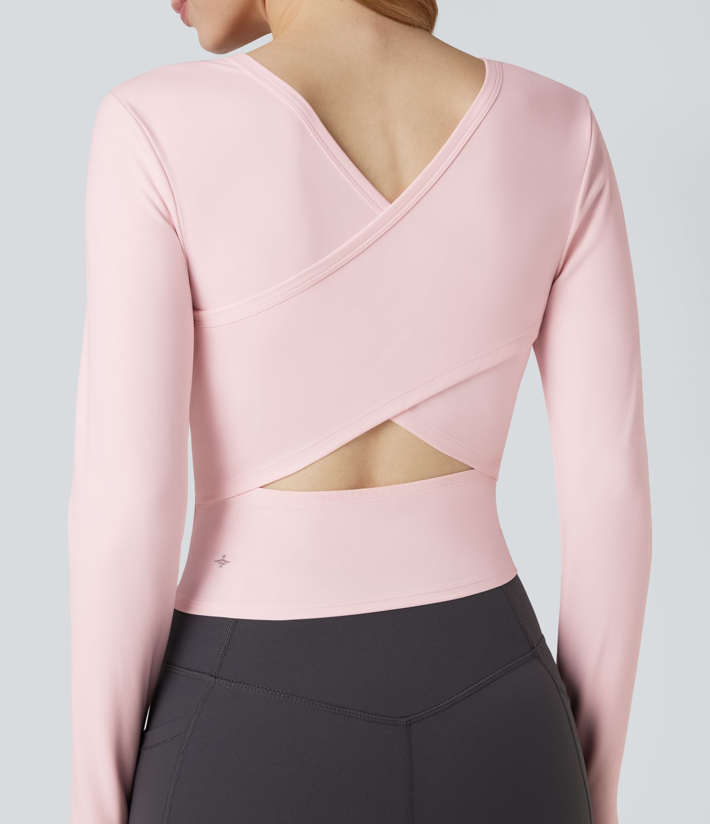 SoftlyZero™ Plush Round Neck Long Sleeve Cut Out Yoga Sports Top