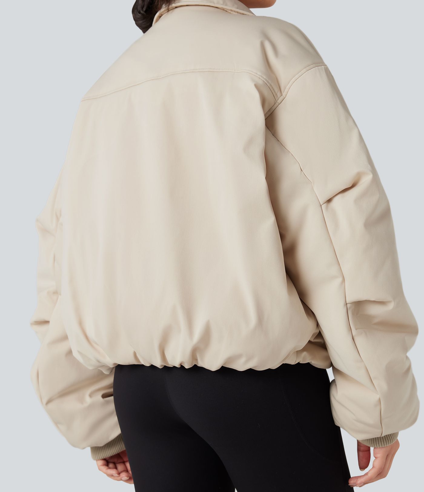 Doudoune col montant fermeture éclair manches longues avec poches