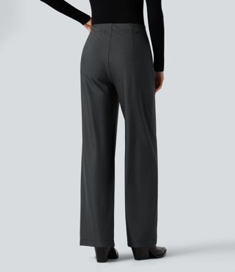 Halara Flex™ High Waisted Straight Leg Stripe Suit Work Pants with Pockets