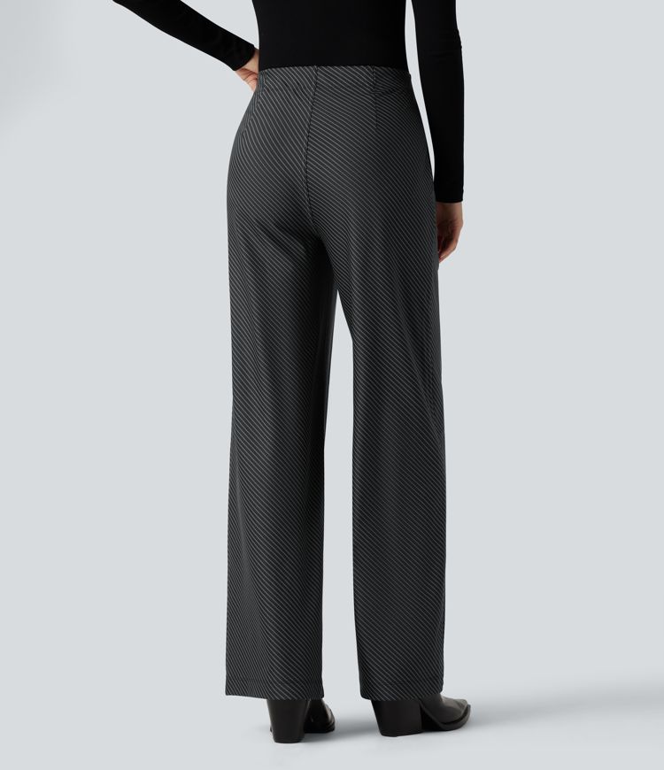 Halara Flex™ High Waisted Straight Leg Stripe Suit Work Pants with Pockets