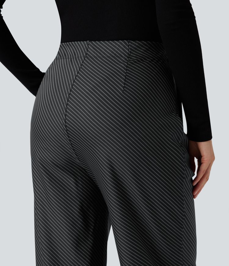 Halara Flex™ High Waisted Straight Leg Stripe Suit Work Pants with Pockets