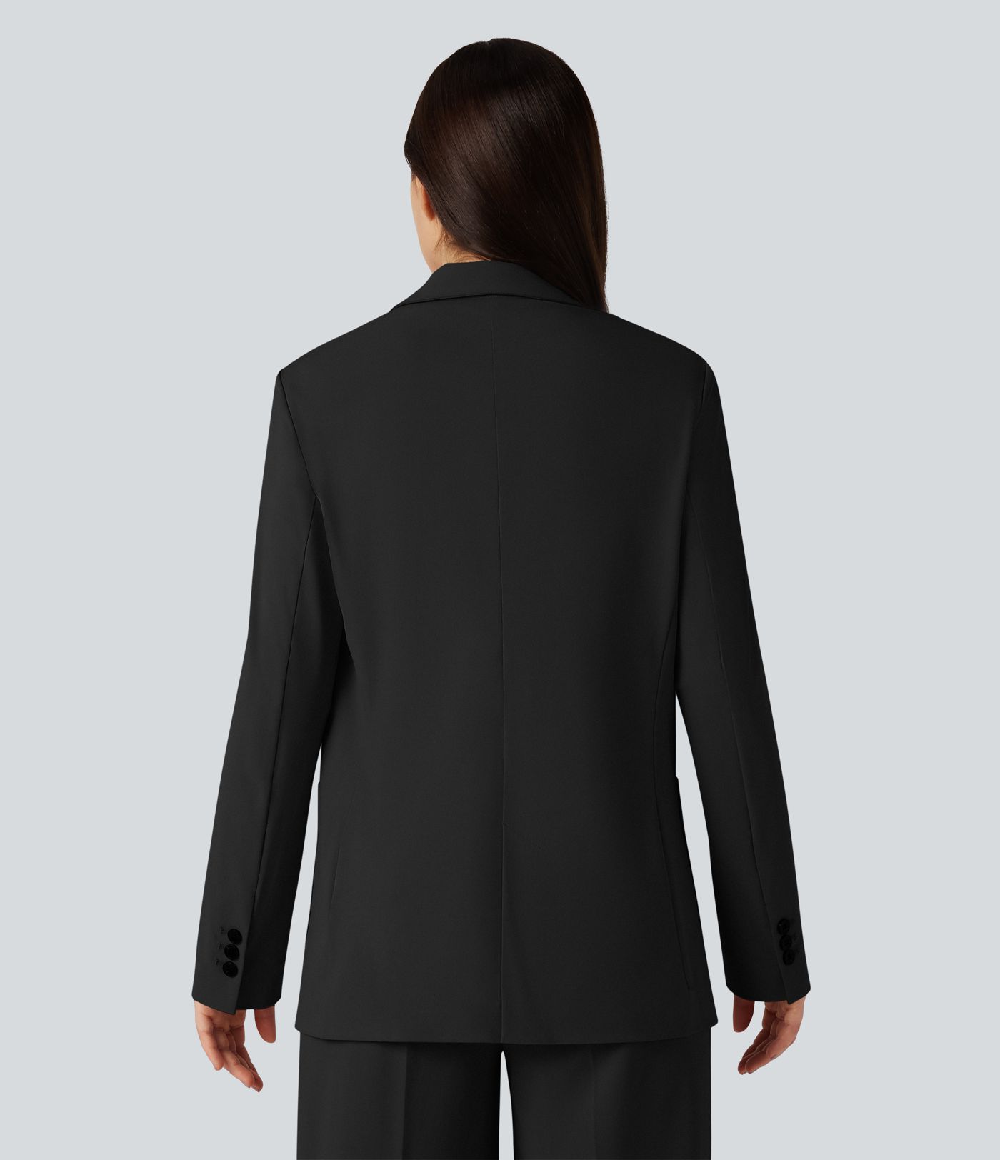 Strapazierfähiger Business-Blazer mit Revers, langen Ärmeln und Taschen