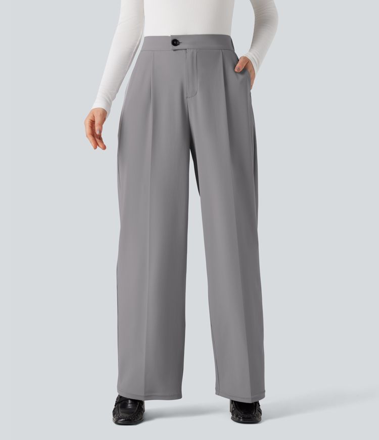 Halara Flex™ Suit Wrinkle-resistant High Waisted Wide Leg Work Pants with Pockets