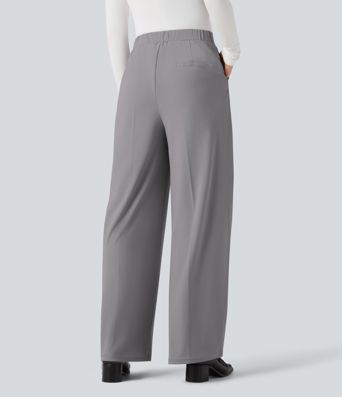 Halara Flex™ Suit Wrinkle-resistant High Waisted Wide Leg Work Pants with Pockets