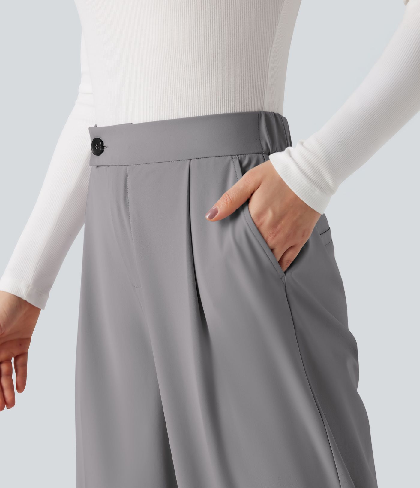Halara Flex™ Suit Wrinkle-resistant High Waisted Wide Leg Work Pants with Pockets