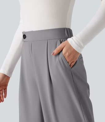 Halara Flex™ Suit Wrinkle-resistant High Waisted Wide Leg Work Pants with Pockets