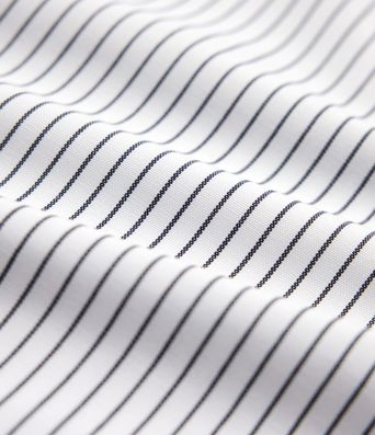 Collar Long Sleeve Curved Hem Stripes Relaxed Casual Shirt