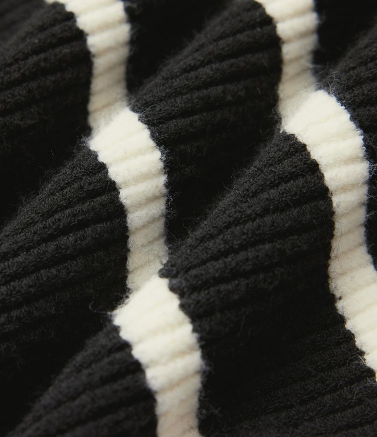 High Neck Long Sleeve Color Block Casual Sweater