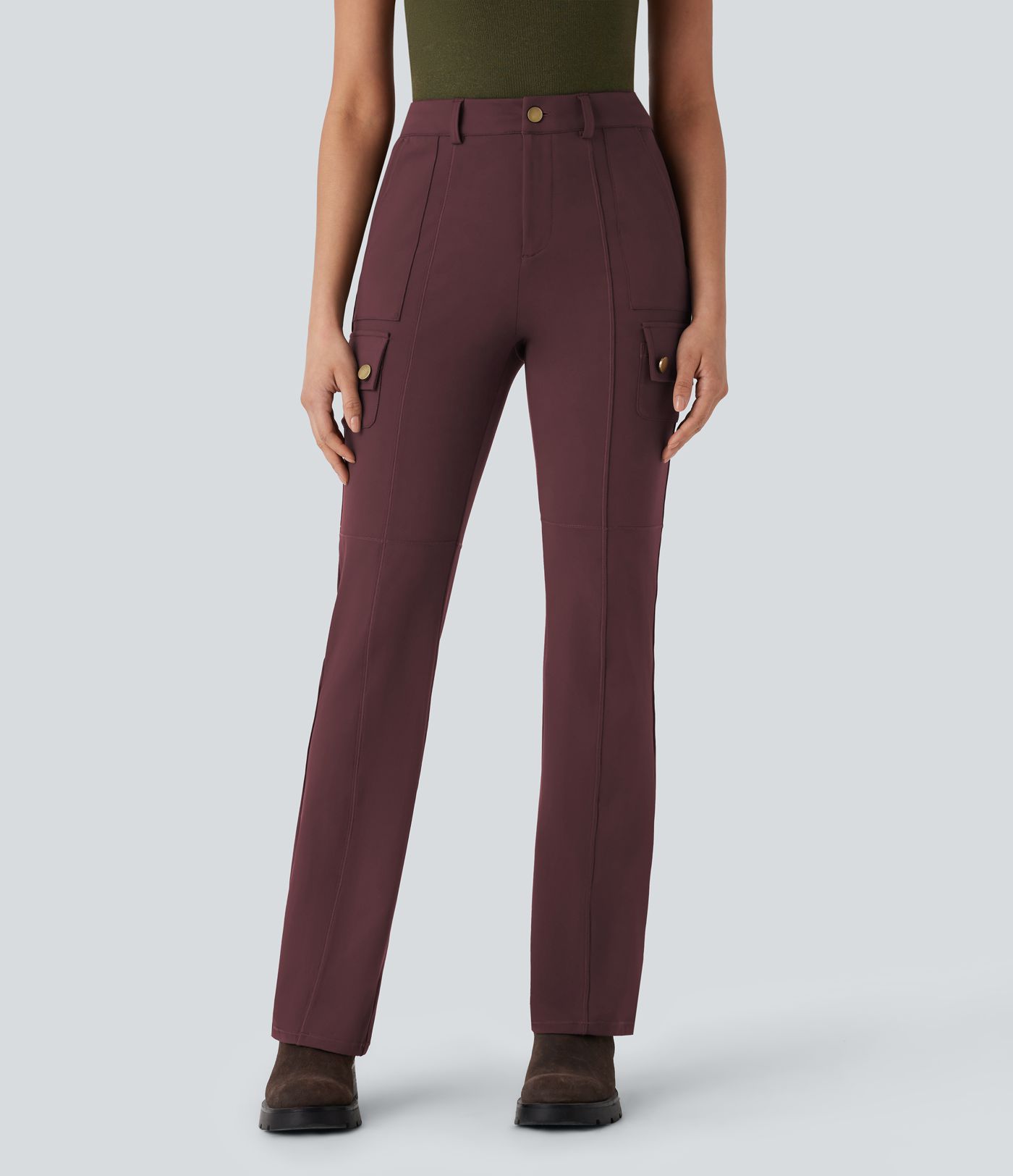 DayStretch Mid Rise Pockets Hiking Cargo Bootcut Pants