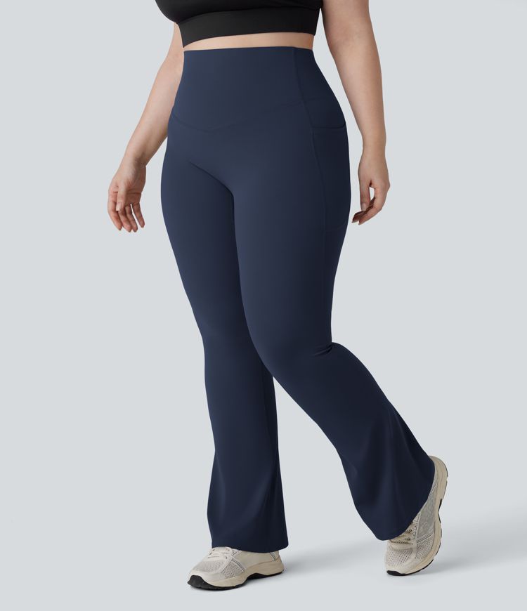 Halara UltraSculpt™ - Shaping Bootcut Yoga Leggings with High Waist, Side Pockets, and Tummy Control