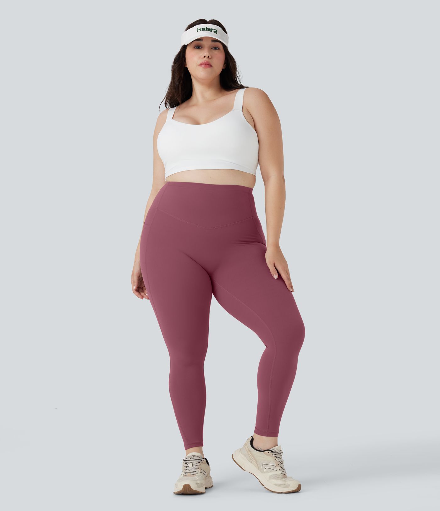 Dámské tvarující legíny Plus Size Halara UltraSculpt™ SoCinched s vysokým pasem, zeštíhlujícím efektem, kontrolou břicha a kapsami