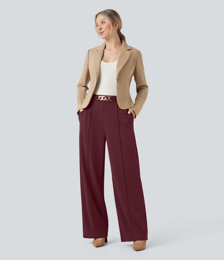 Pantalon de travail coupe droite taille haute avec chaîne métallique SculptKnit avec poches