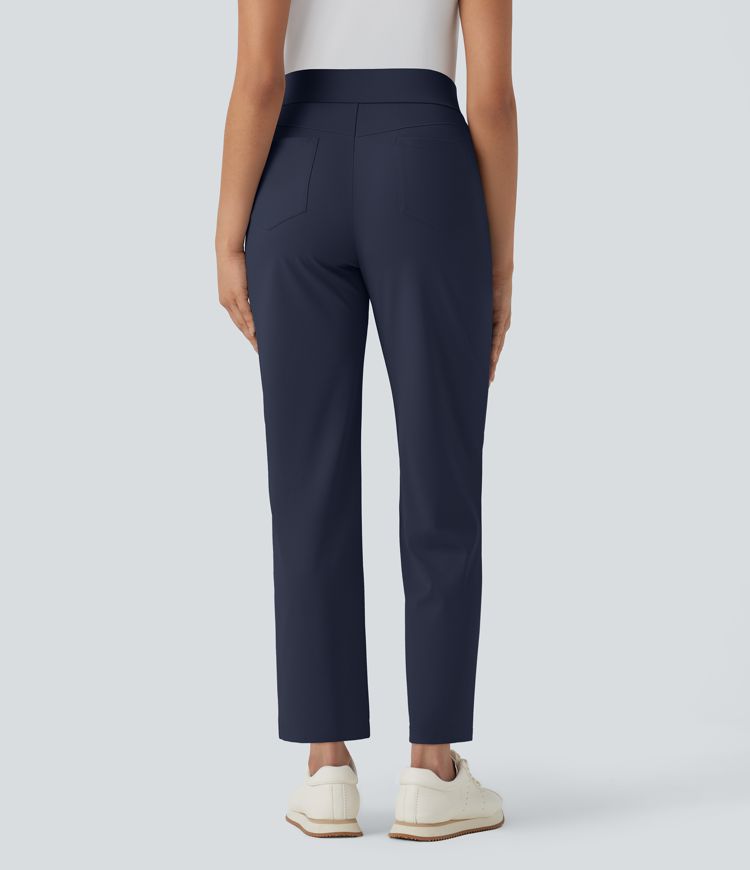 Pantalon de golf séchage rapide, taille mi-haute, avec poches et poche tee, UPF40+