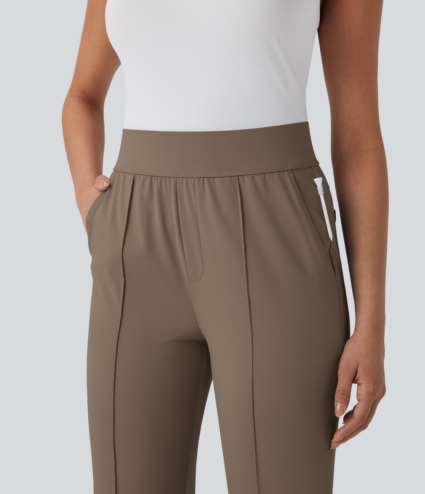 Mid High Waisted Quick Dry Women Straight Leg with Pockets Casual work Golf Pants-UPF40+