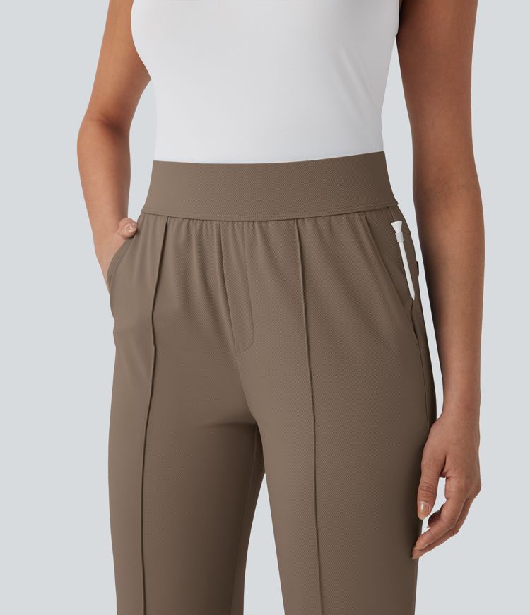 Mid High Waisted Quick Dry Women Straight Leg with Pockets Casual work Golf Pants-UPF40+