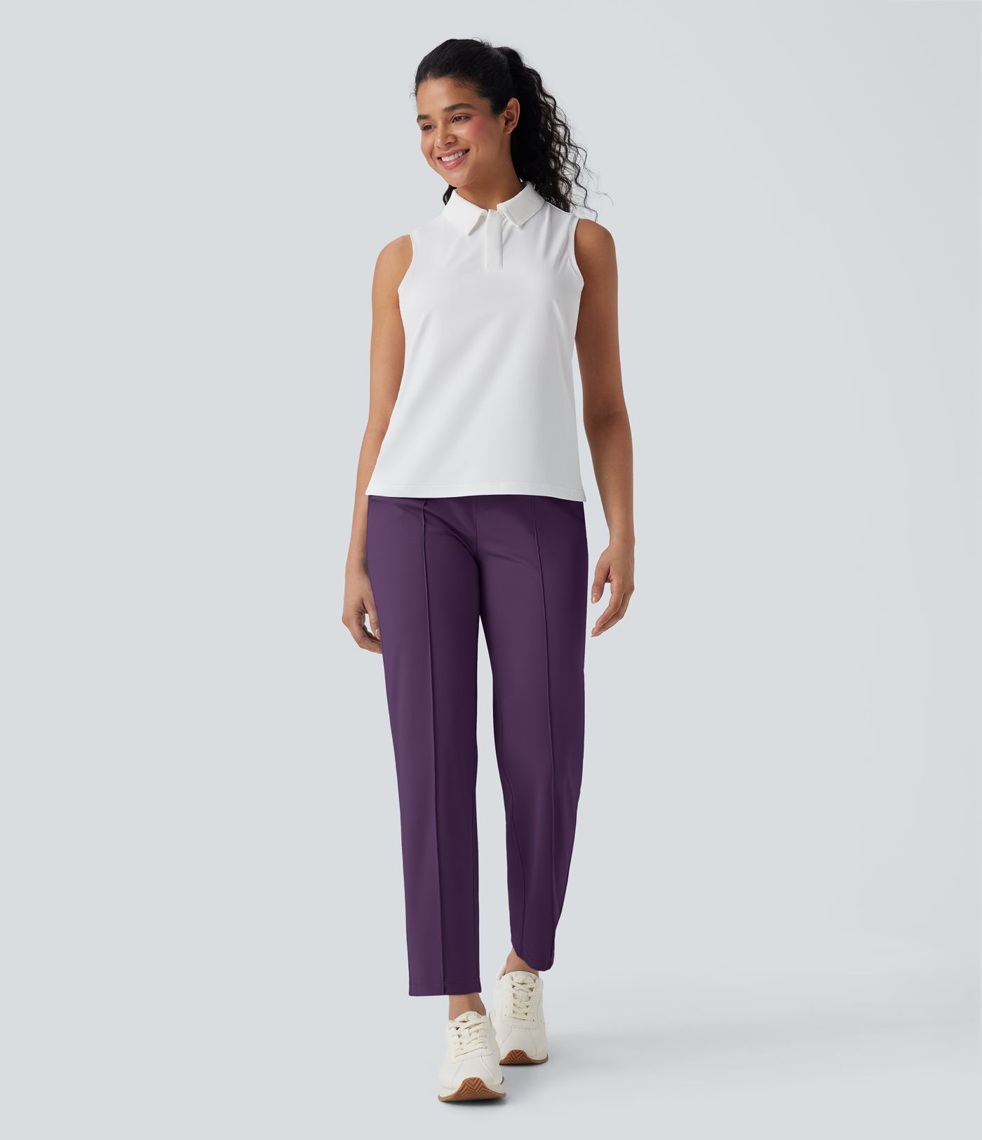 Mid High Waisted Quick Dry Women Straight Leg with Pockets Casual work Golf Pants-UPF40+