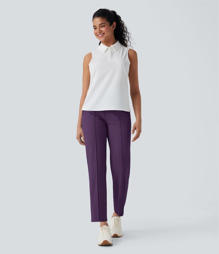 Mid High Waisted Quick Dry Women Straight Leg with Pockets Casual work Golf Pants-UPF40+