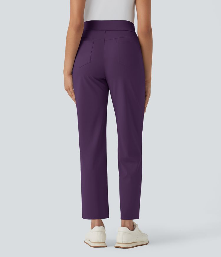Mid High Waisted Quick Dry Women Straight Leg with Pockets Casual work Golf Pants-UPF40+