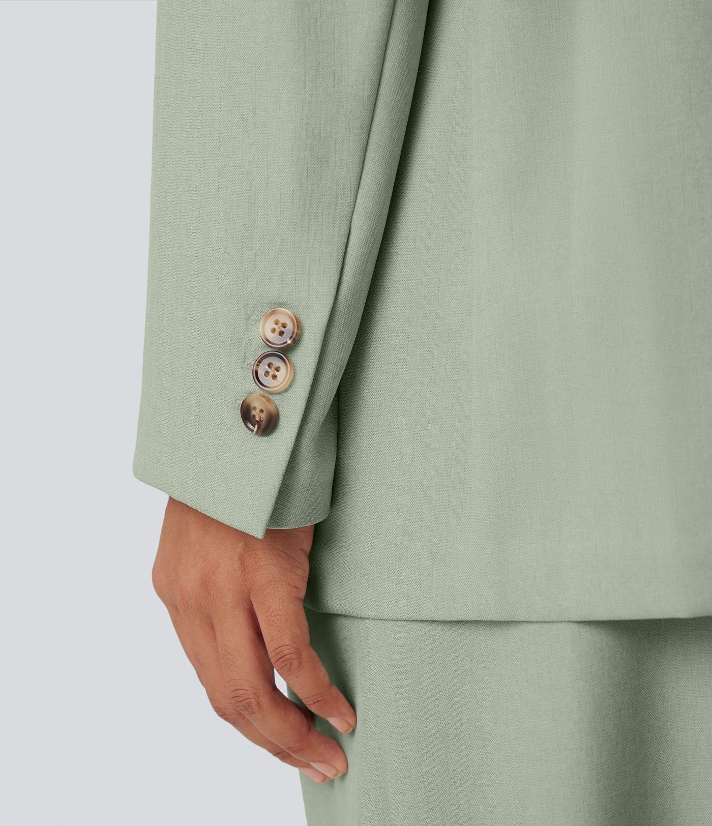 Blazer de travail anti-froissement aspect lin col cranté manches longues avec poches