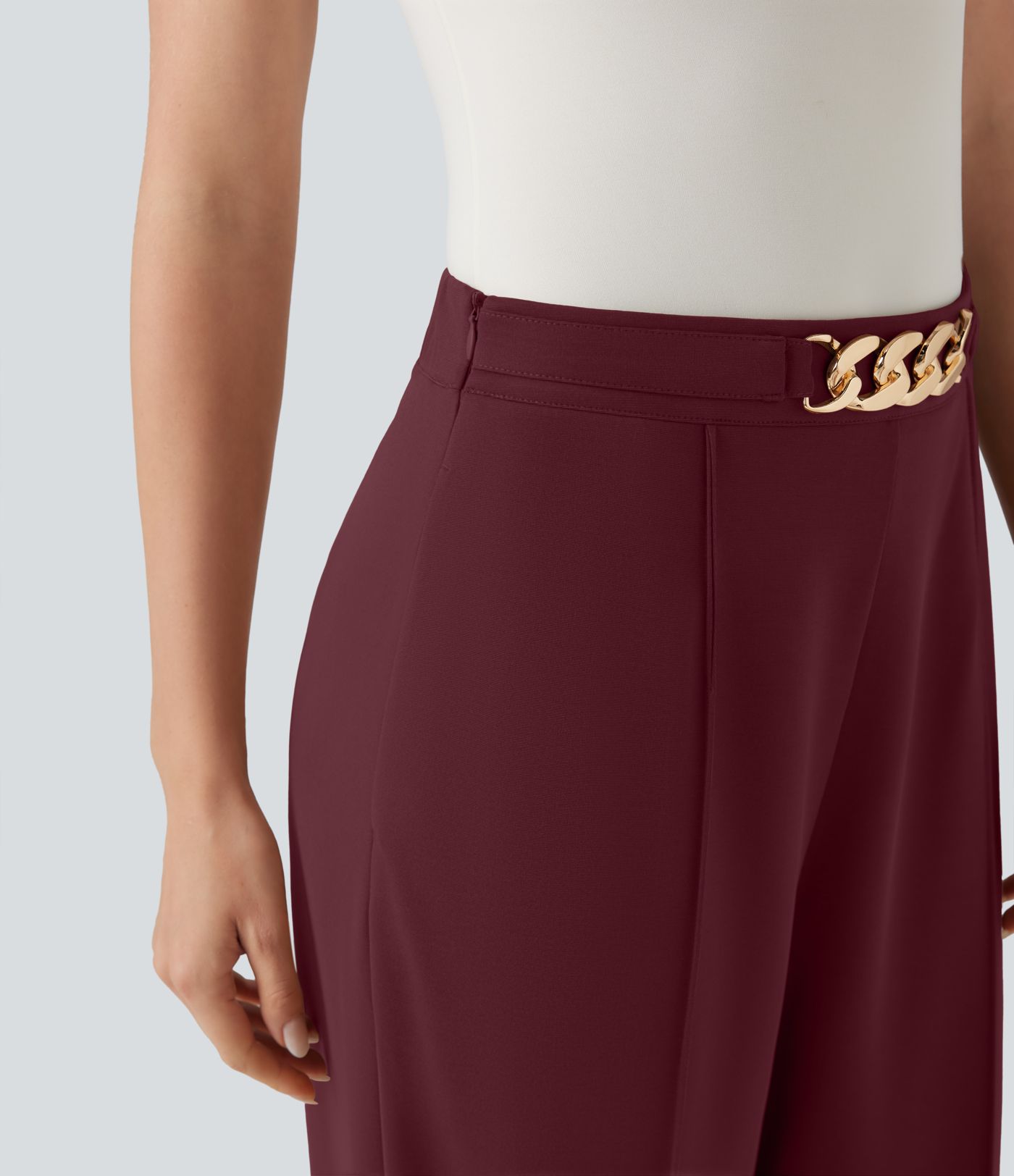 Pantalon de travail coupe droite taille haute avec chaîne métallique SculptKnit avec poches