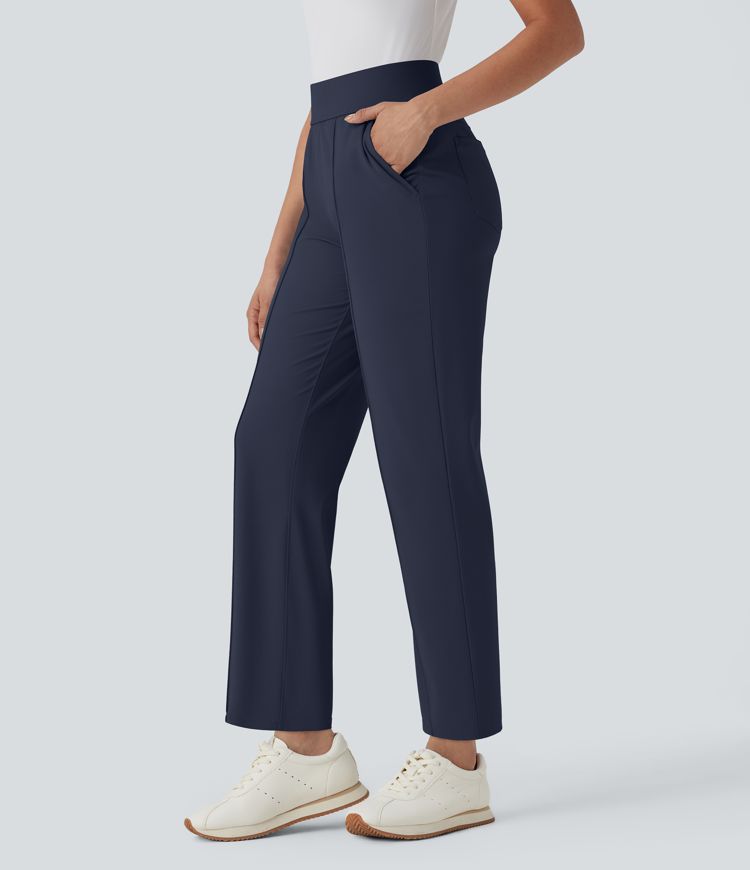 Pantalon de golf séchage rapide, taille mi-haute, avec poches et poche tee, UPF40+