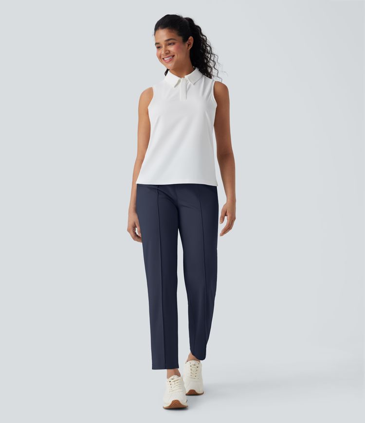 Pantalon de golf séchage rapide, taille mi-haute, avec poches et poche tee, UPF40+