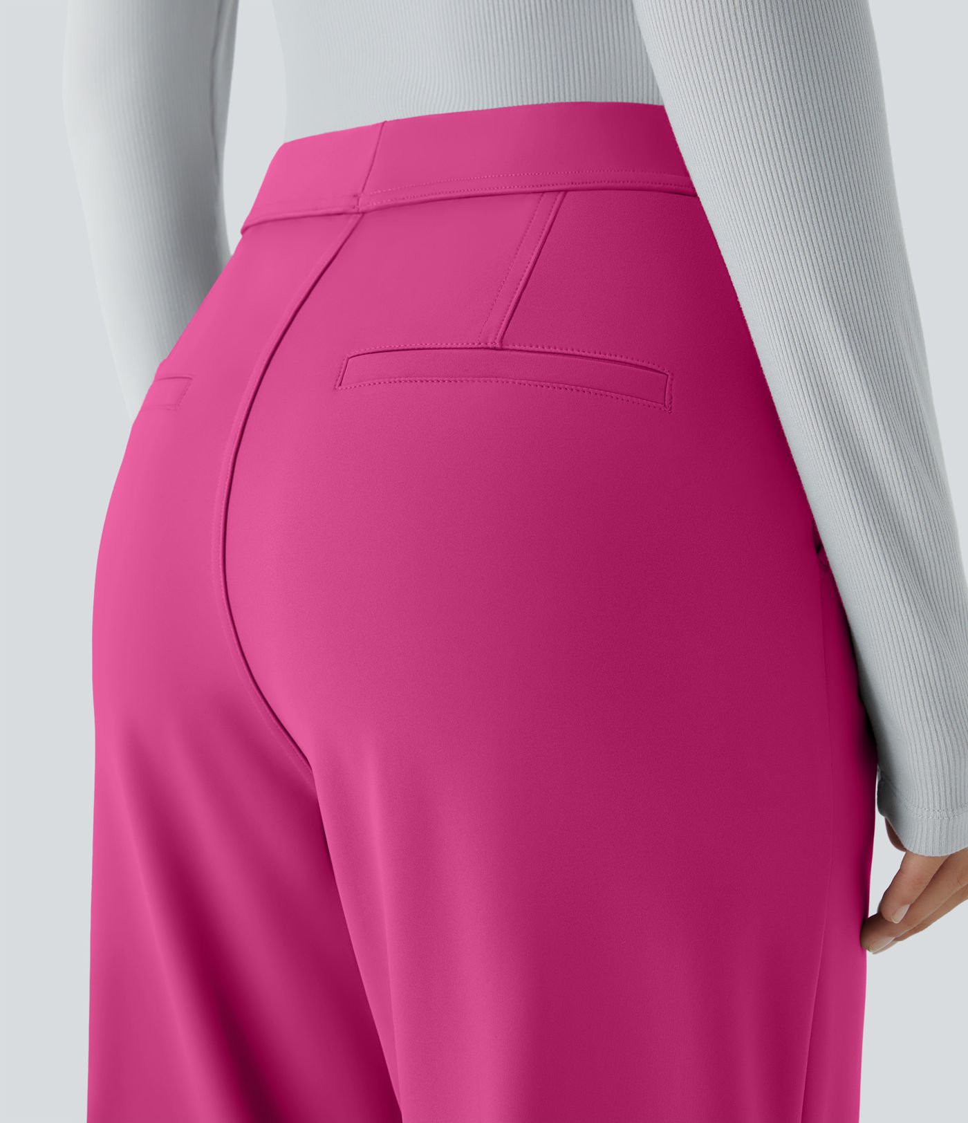 Pantalón  oficina acampanado bolsillo lateral tiro alto