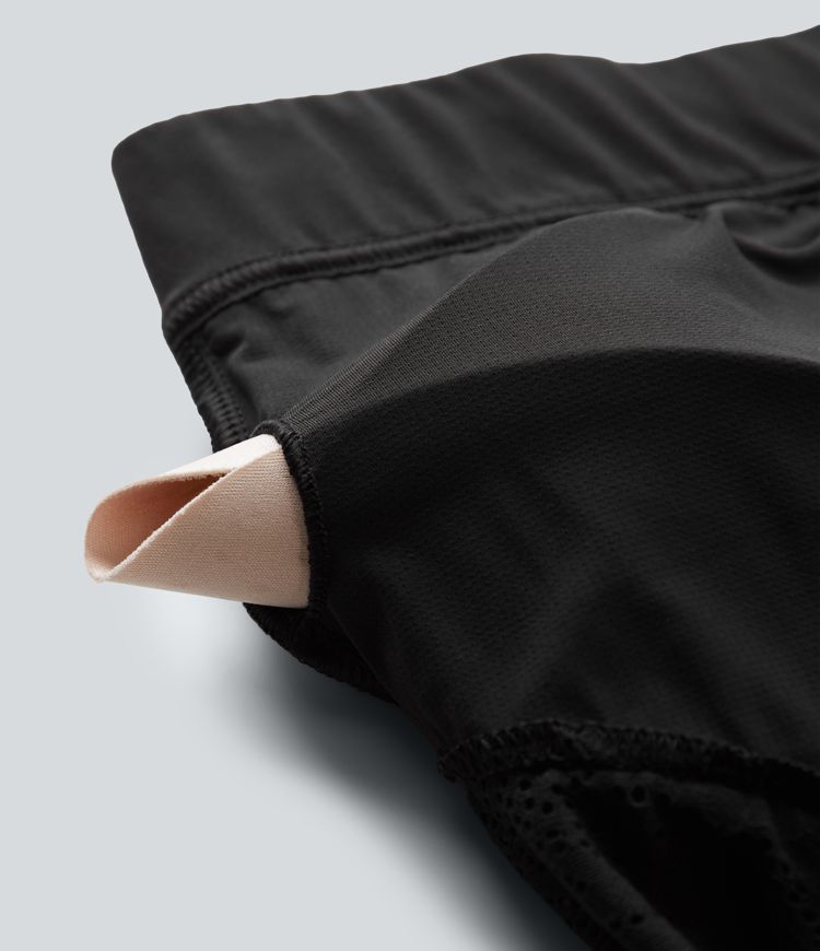 SoftlyZero™ Contrast Lace Halter Long Sleeve Thumb Holes Cropped Yoga Top