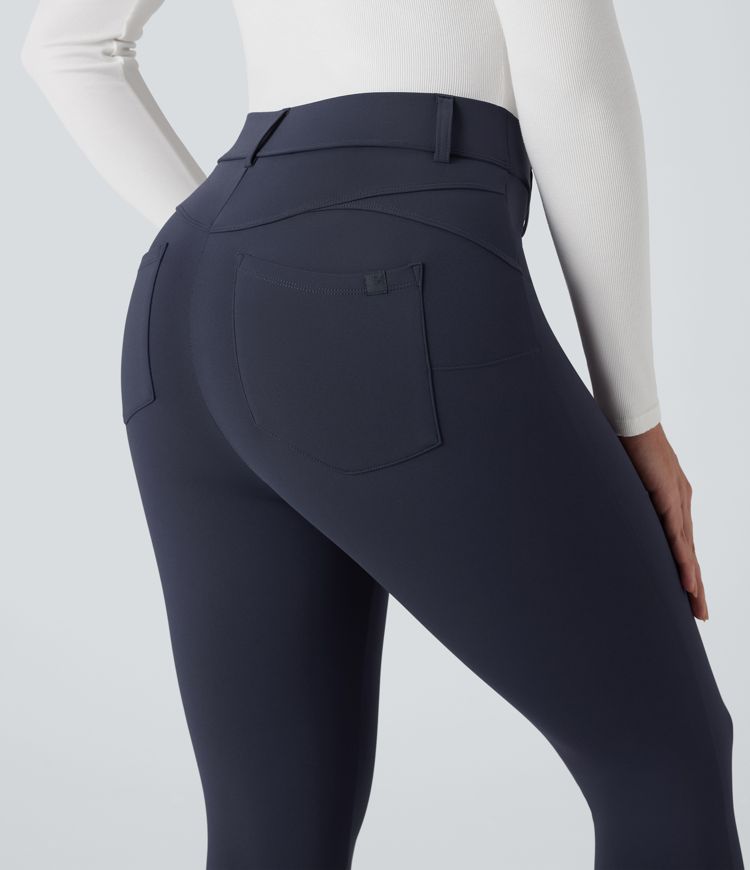 SoftlyZero™ Plush Thermal High Waisted Casual 7/8 Leggings with Pockets