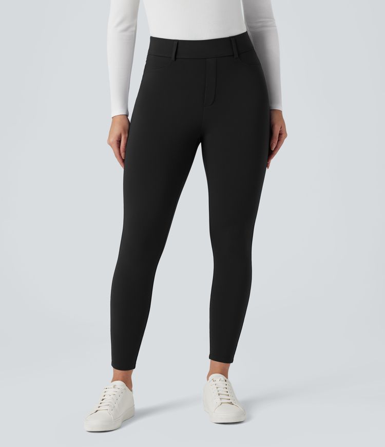 SoftlyZero™ Plush Thermal High Waisted Casual 7/8 Leggings with Pockets
