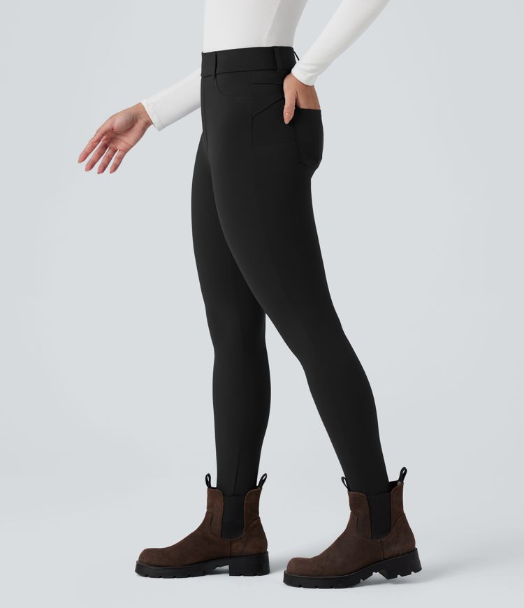 SoftlyZero™ Plush Thermal High Waisted Casual 7/8 Leggings with Pockets