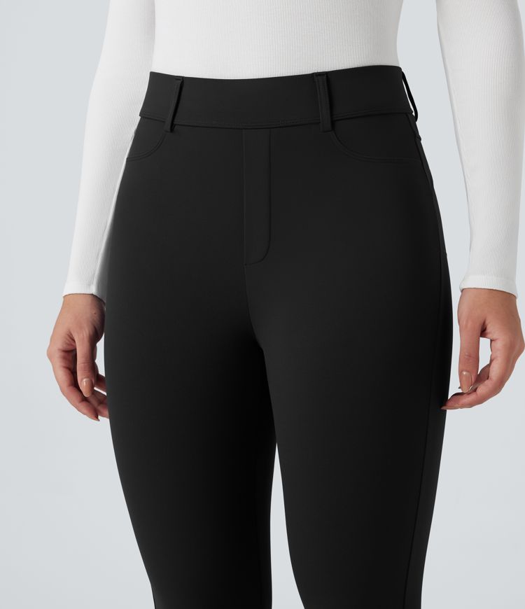 SoftlyZero™ Plush Thermal High Waisted Casual 7/8 Leggings with Pockets