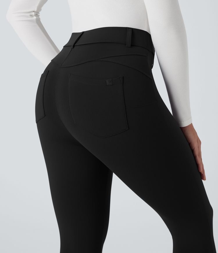 SoftlyZero™ Plush Thermal High Waisted Casual 7/8 Leggings with Pockets