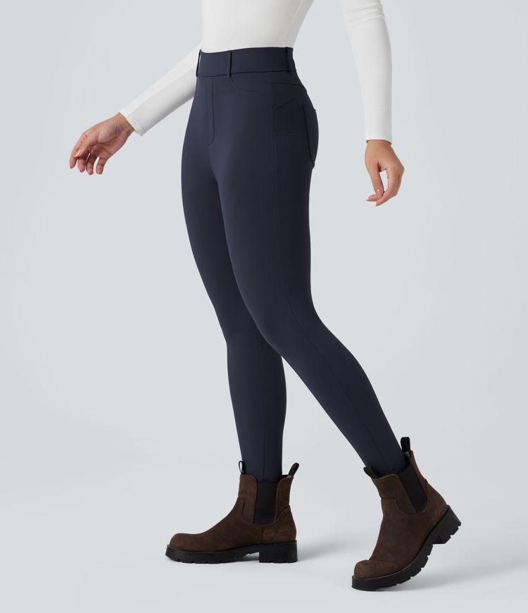 SoftlyZero™ Plush Thermal High Waisted Casual 7/8 Leggings with Pockets